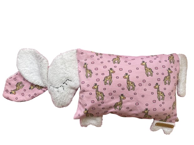 Schäfchenkissen, rosa Giraffe