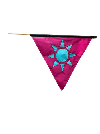 Wimpel Fahne, magenta/türkis