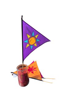 Wimpel Fahne Sonne, Wimpelfahne Sonnenschein, Gartendeko, Blumenstecker