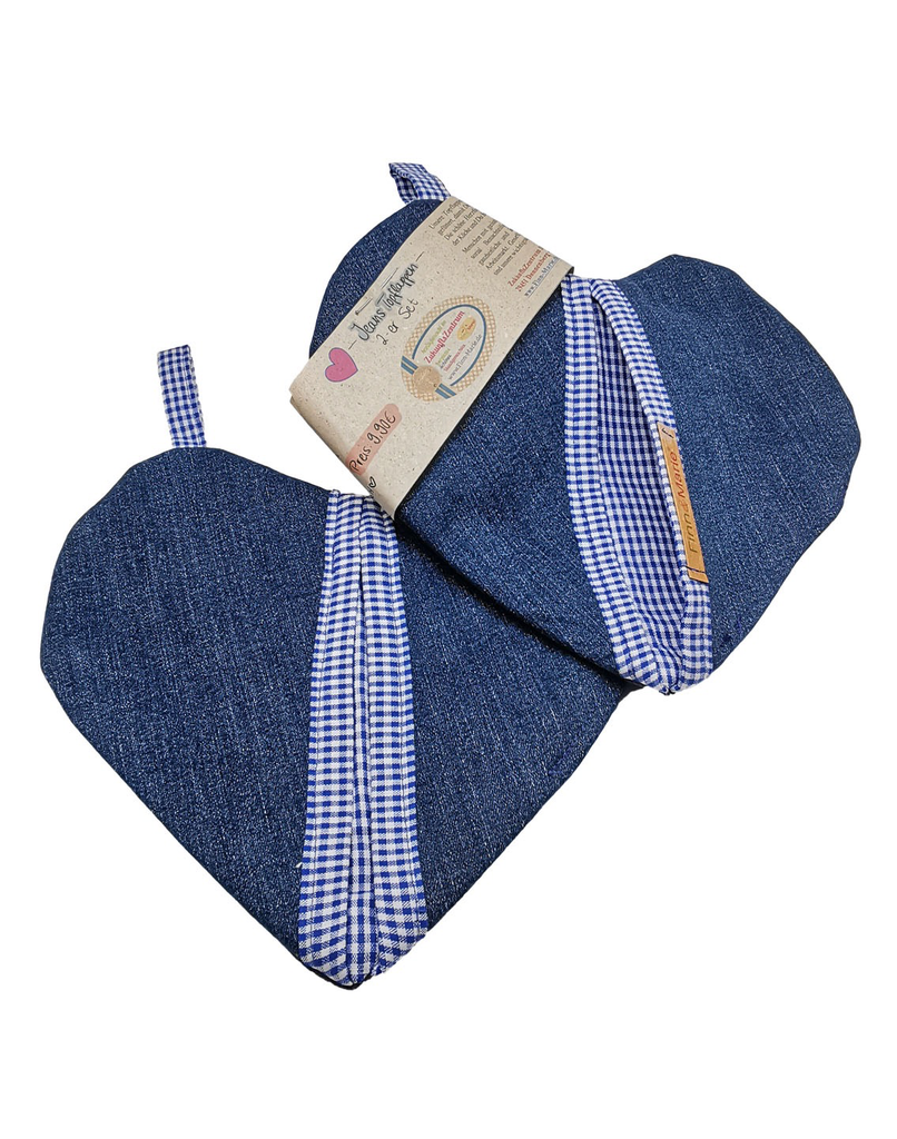 Jeans-Topflappen-Set: Ein Herz für Köche!