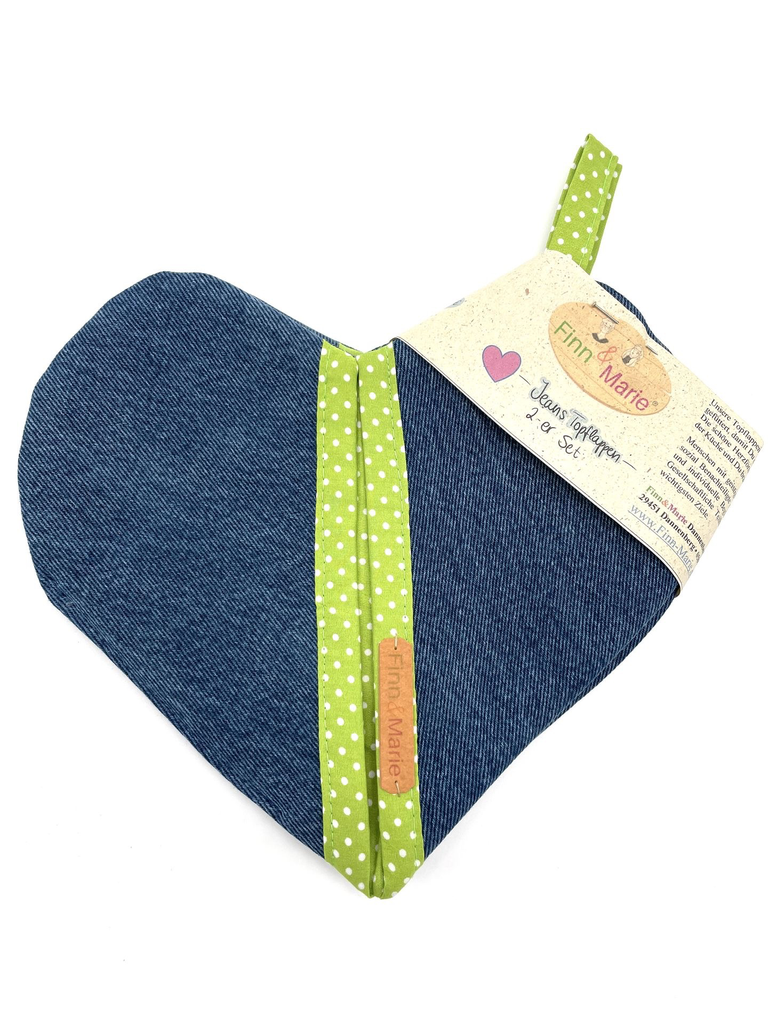 Jeans-Topflappen-Set: Ein Herz für Köche!